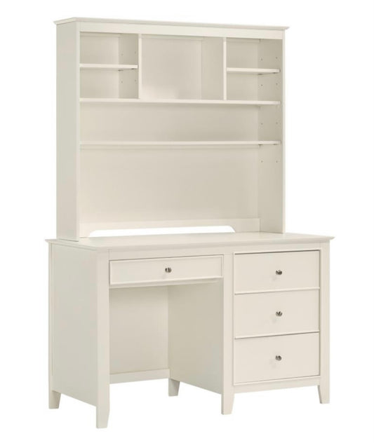 Selena Computer Desk and Hutch with Shelves Buttermilk 400238