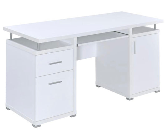 Tracy 2-drawer Computer Desk White 800108