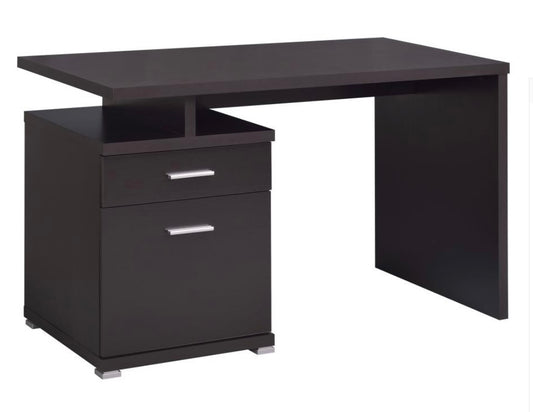 Irving 2-drawer Office Desk with Cabinet Cappuccino 800109