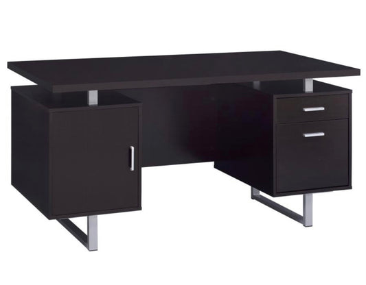 Lawtey Rectangular Storage Office Desk Cappuccino 801521