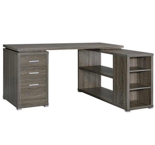 Yvette L-shape Office Desk Weathered Grey 800518