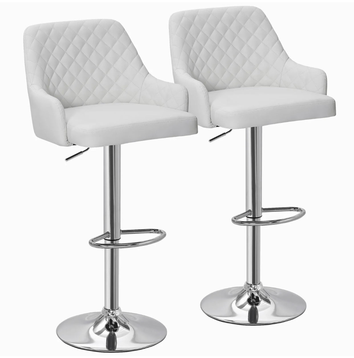 2 White Bar Stools