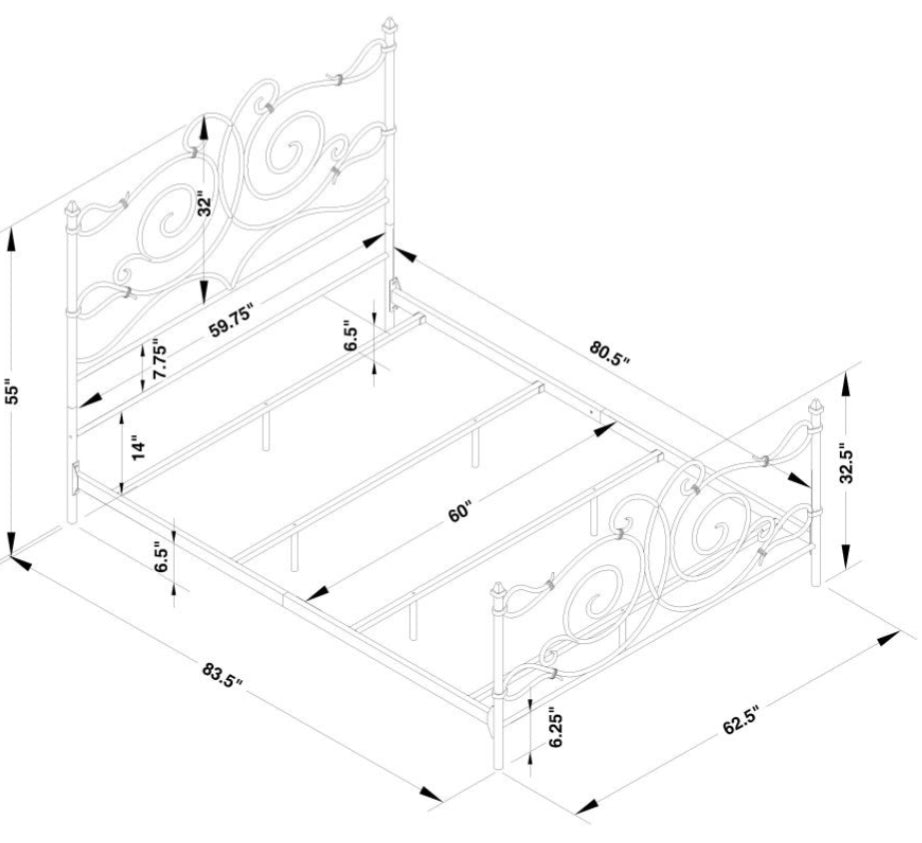 Parleys Metal King Bed 305967KE