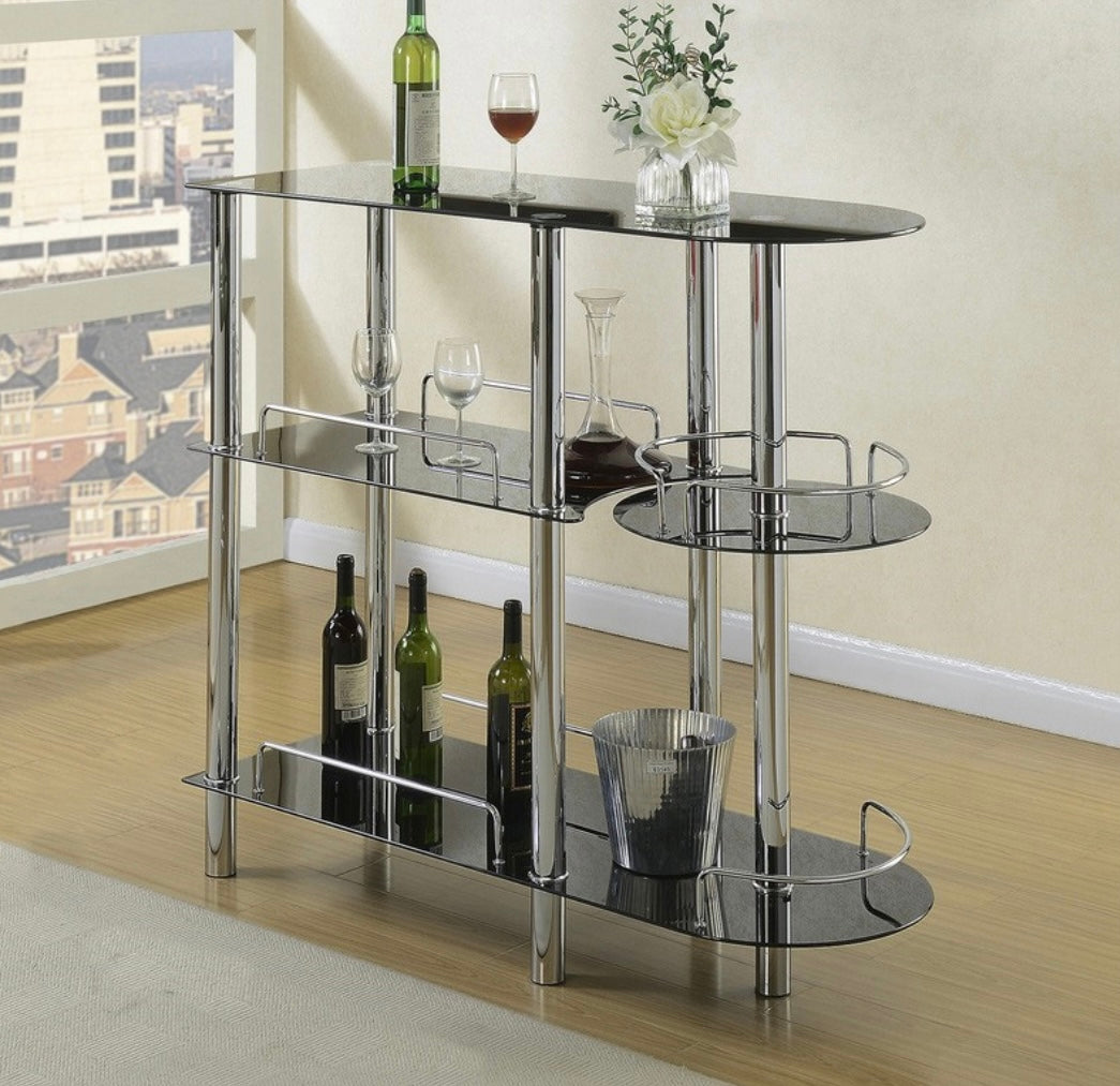 Bar Stand Glass Black F2114