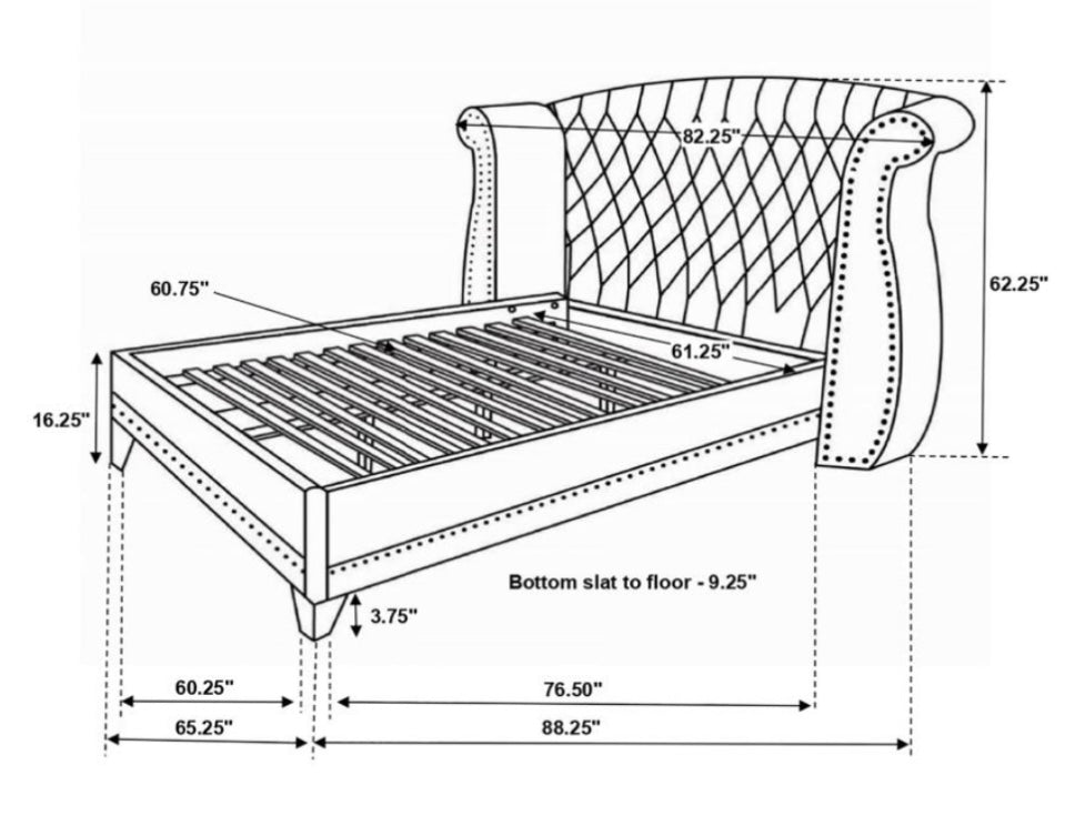 Barzini Upholstered Queen Bed 300643Q