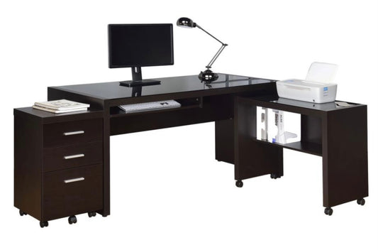 Skeena 3-piece Home Office Set Cappuccino 800901-S3