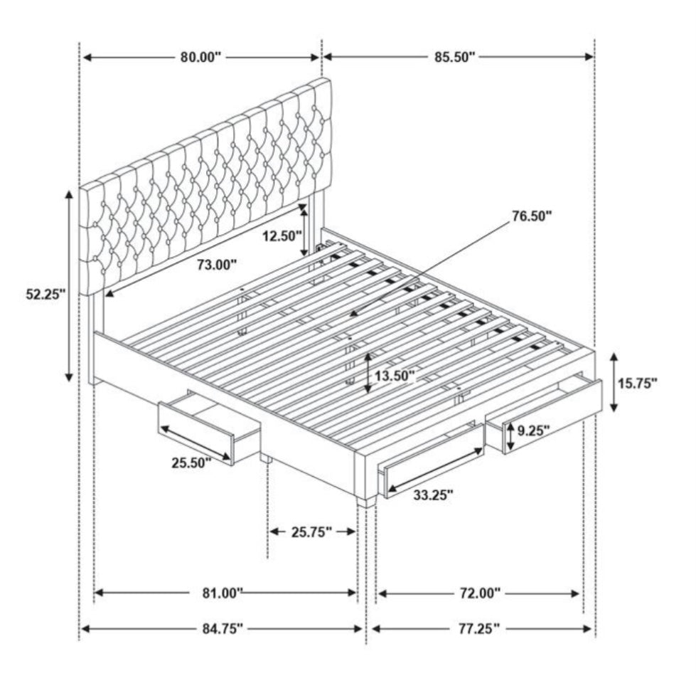 Soledad Upholstered King Bed 305877KE