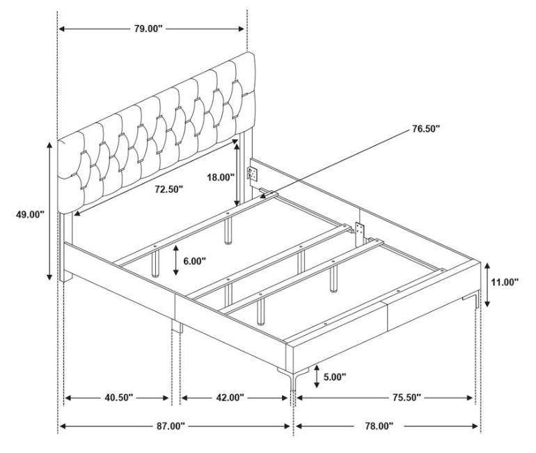 Kendall Upholstered King Bed 224401KE