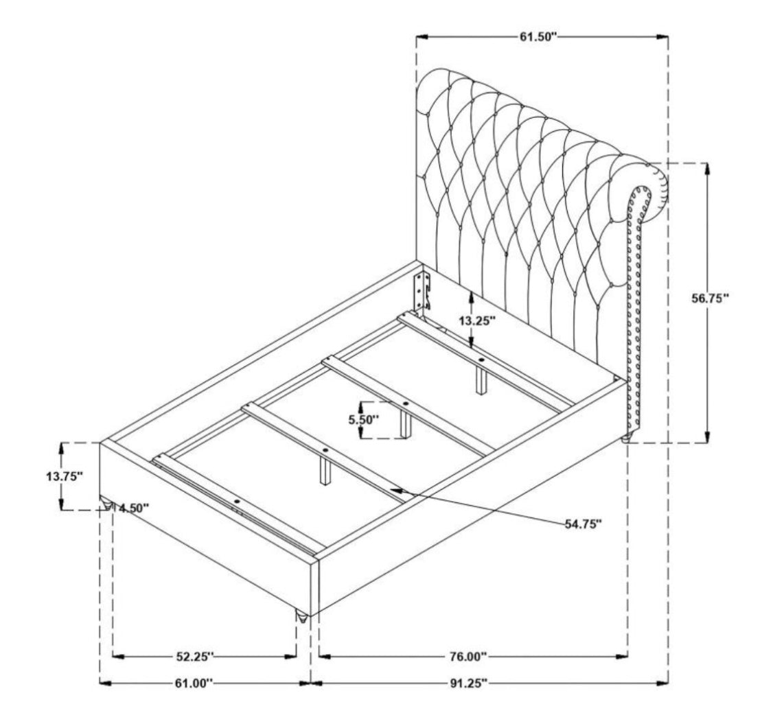 Devon Upholstered Full Bed 300525F