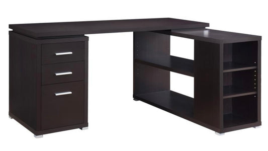 Yvette L-shape Office Desk Cappuccino 800517