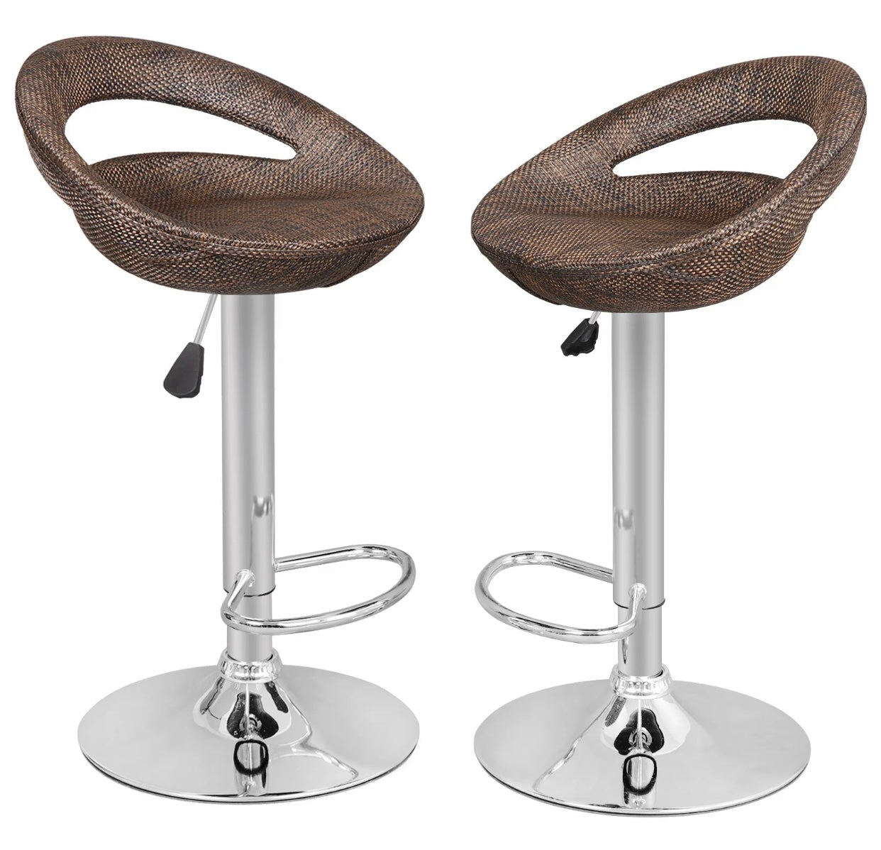 2 Wicker Brown Bar Stools