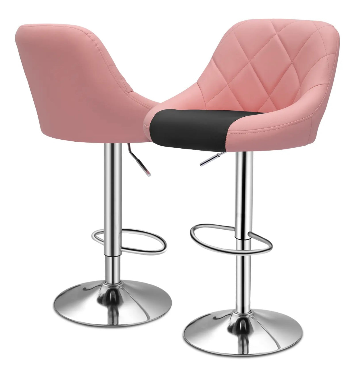 2 Pink/Black Bar Stools