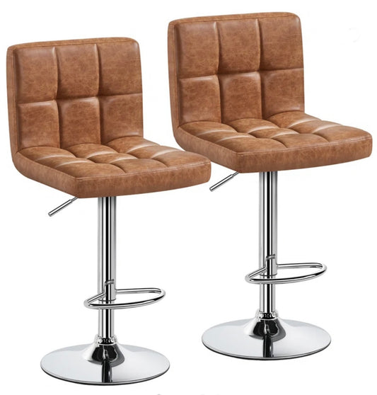 2 Retro Brown Bar Stools