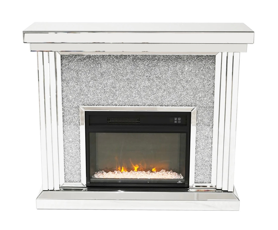 Crystal Pebble Mirrored Fireplace SH-F013