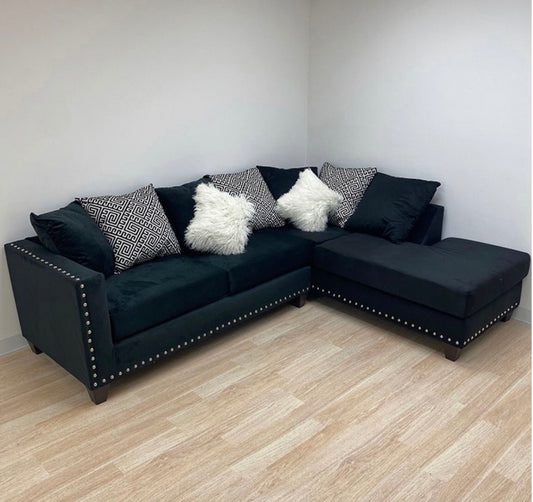 Sectional Black Velvet