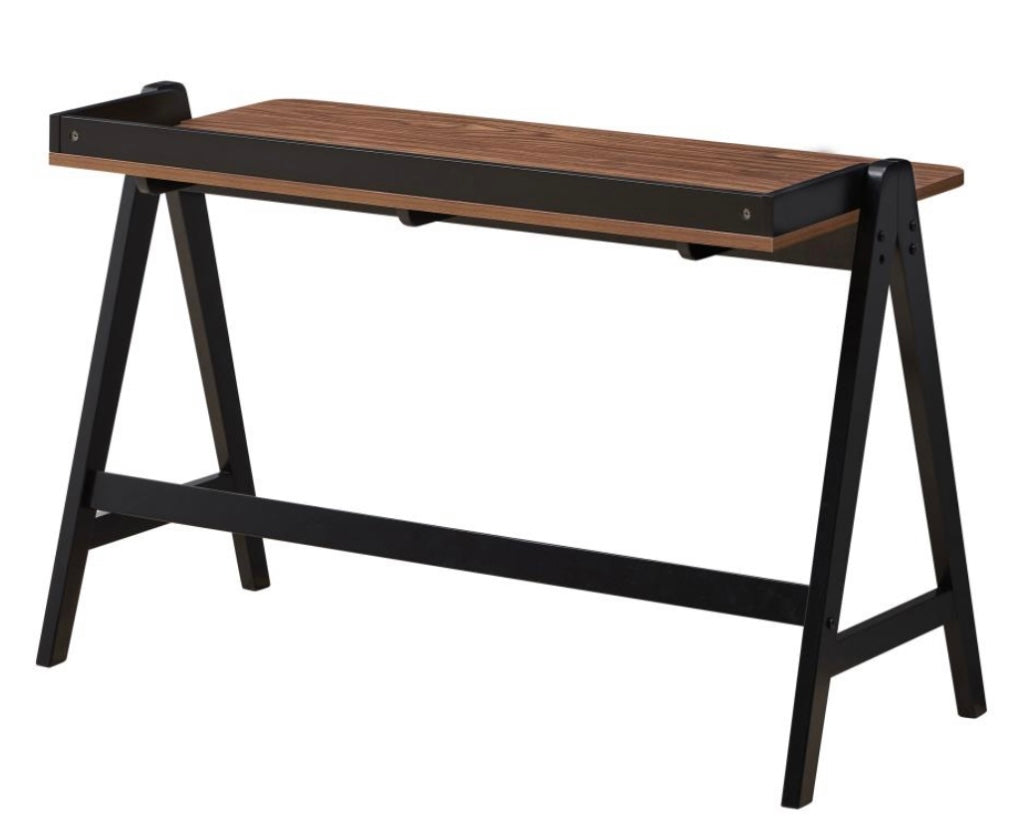 Raul Writing Desk Walnut and Black with USB ports 805926