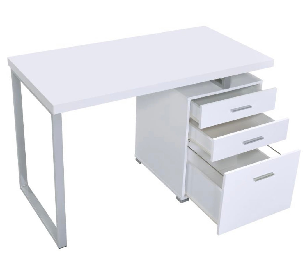 Brennan 3-drawer Office Desk White 800325