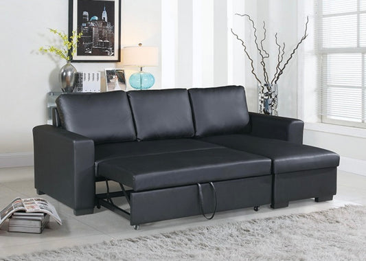 Convertible Sectional Black F6890