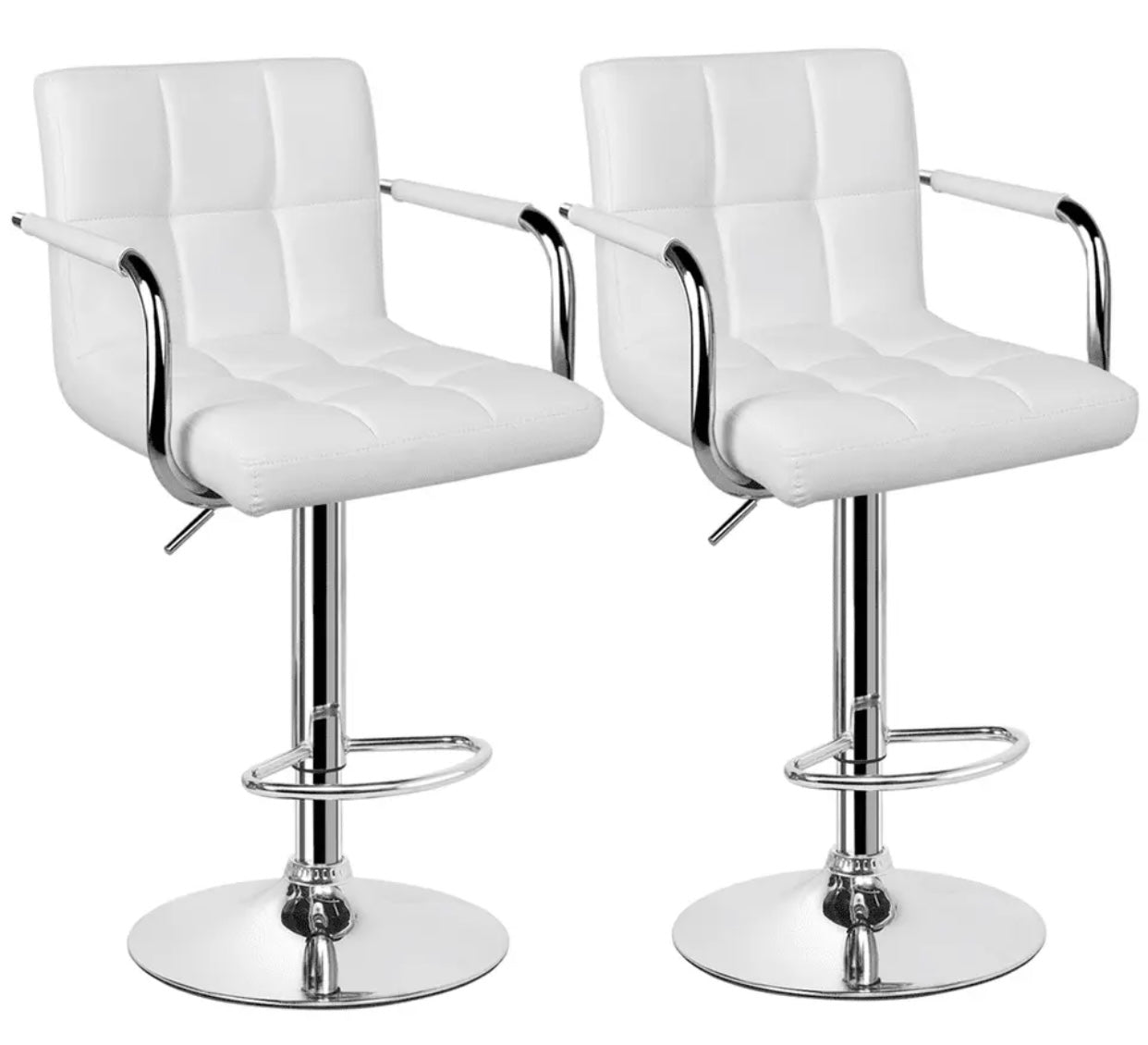 2 White Bar Stools