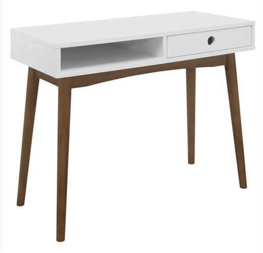 Bradenton 1-drawer Writing Desk White and Walnut 801931