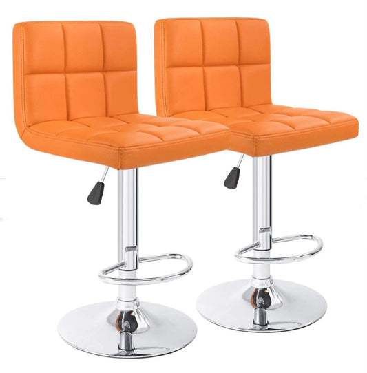 2 Orange Bar Stools