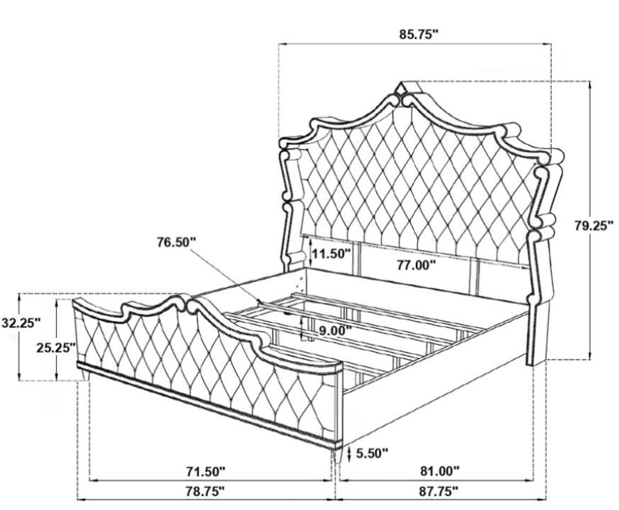 4 PCS Antonella King Bedroom Set 223581KE-S4