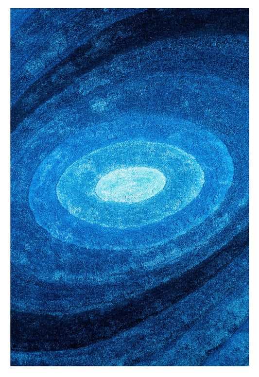 Blue 3D Shaggy Oval Ombre Area Rugs SH1756BLUE