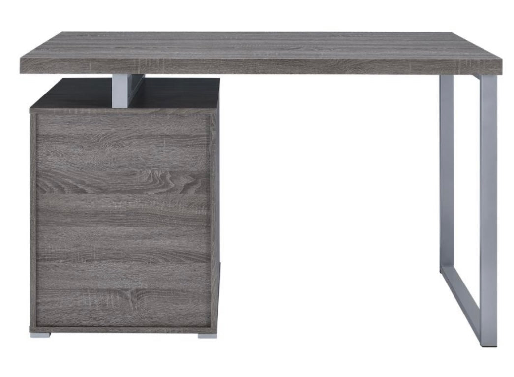 Brennan 3-drawer Office Desk Weathered Grey 800520