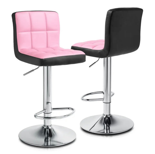 2 Pink/Black Bar Stools