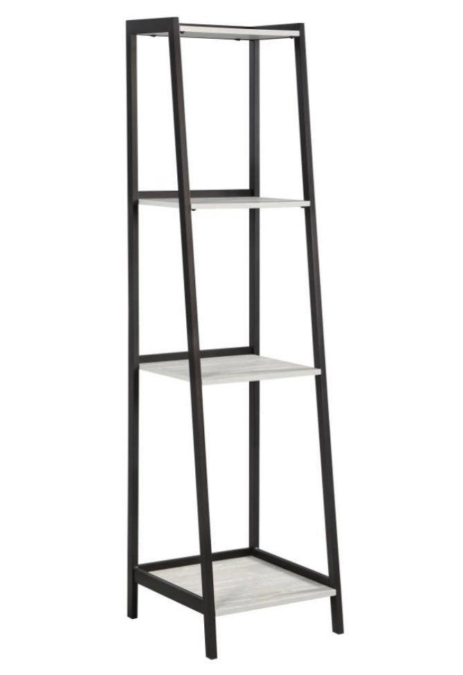 Pinckard 3-piece Ladder Desk Set Grey Stone Herringbone and Black 805801-S3