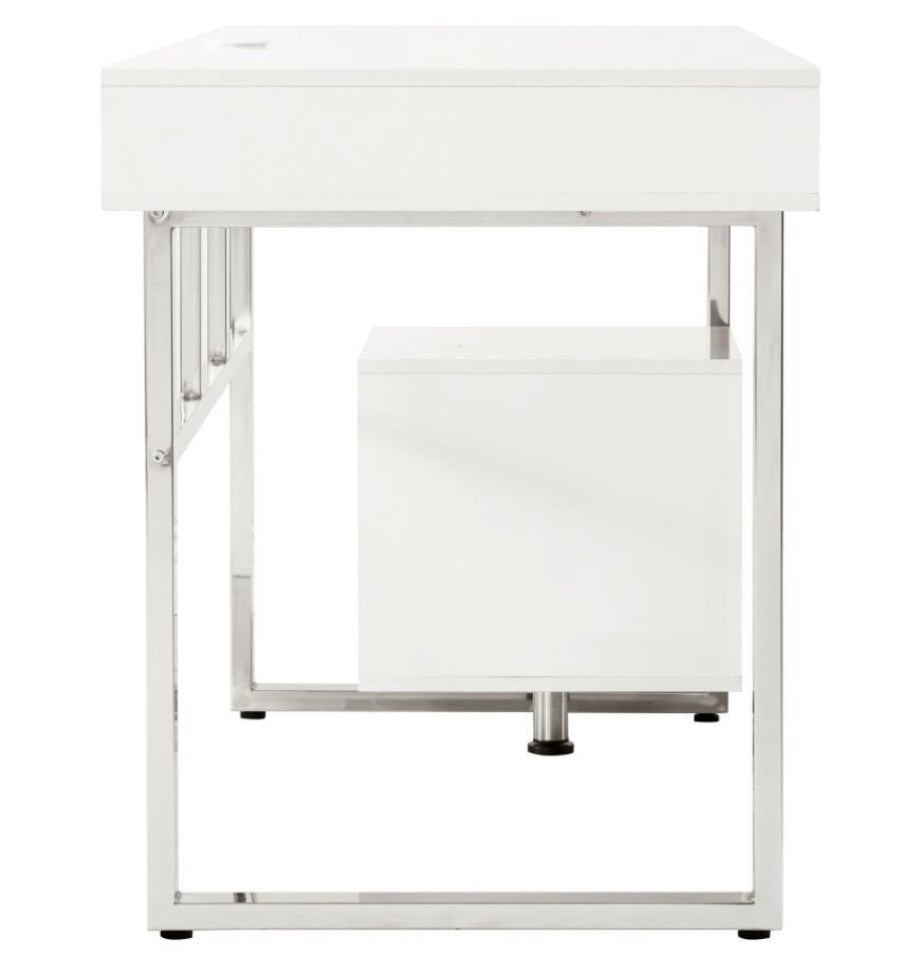 Whitman 4-drawer Writing Desk Glossy White 800897