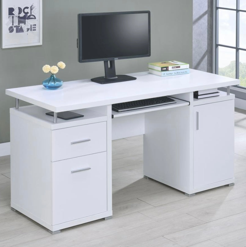 Tracy 2-drawer Computer Desk White 800108