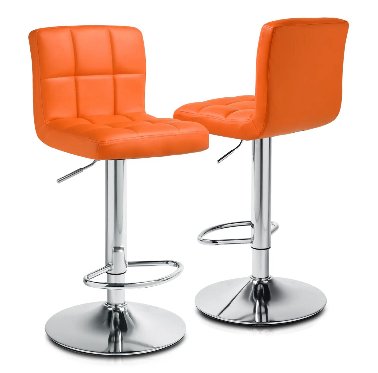 2 Orange Bar Stools