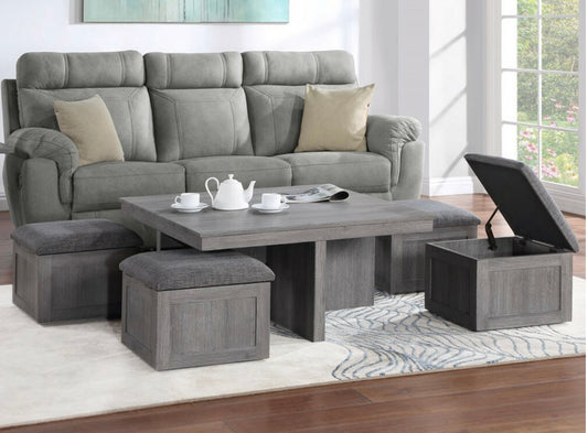 Washoak Coffee Table with 4 Stools 98011