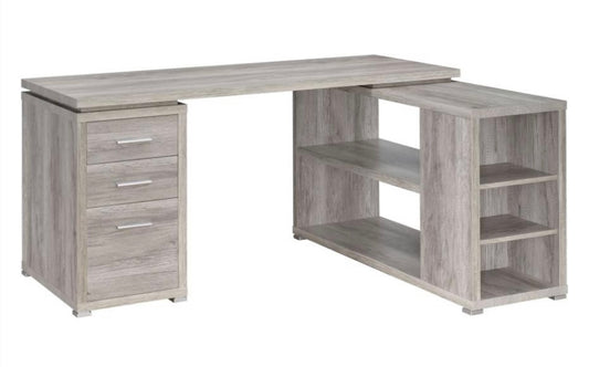 Yvette L-shape Office Desk Grey Driftwood 801516