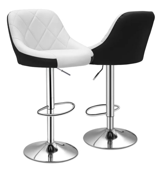 2 White/Black Bar Stools