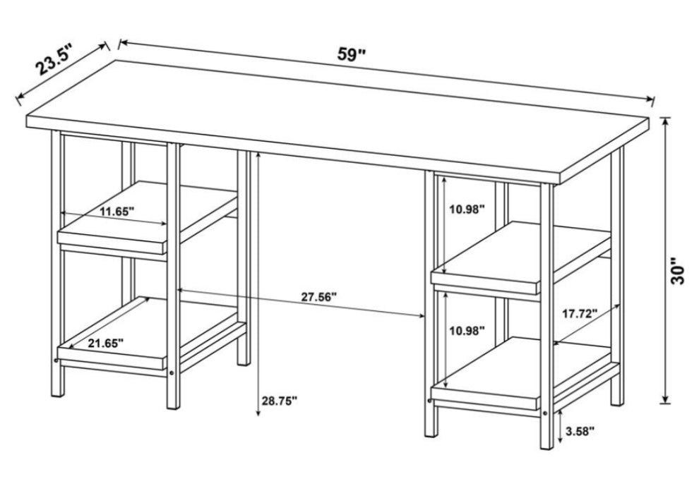 Kemper 4-shelf Writing Desk Salvaged Cabin 801551