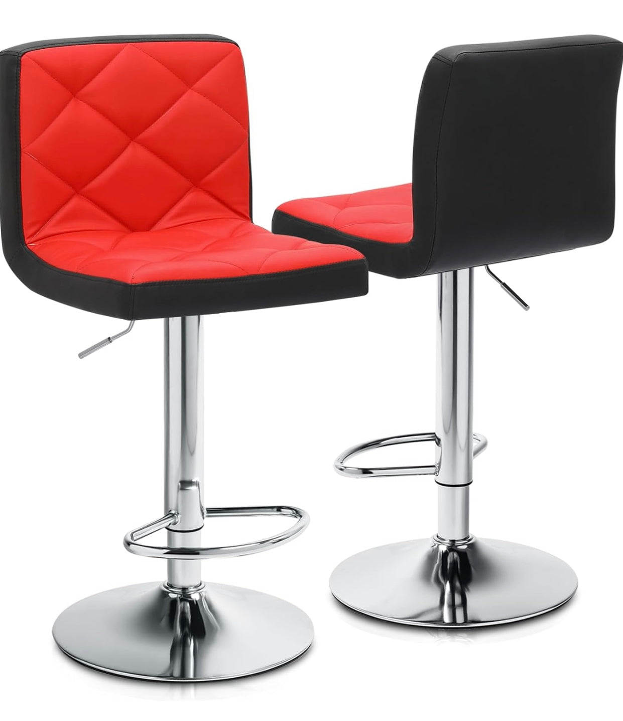 2 Red/Black Bar Stools