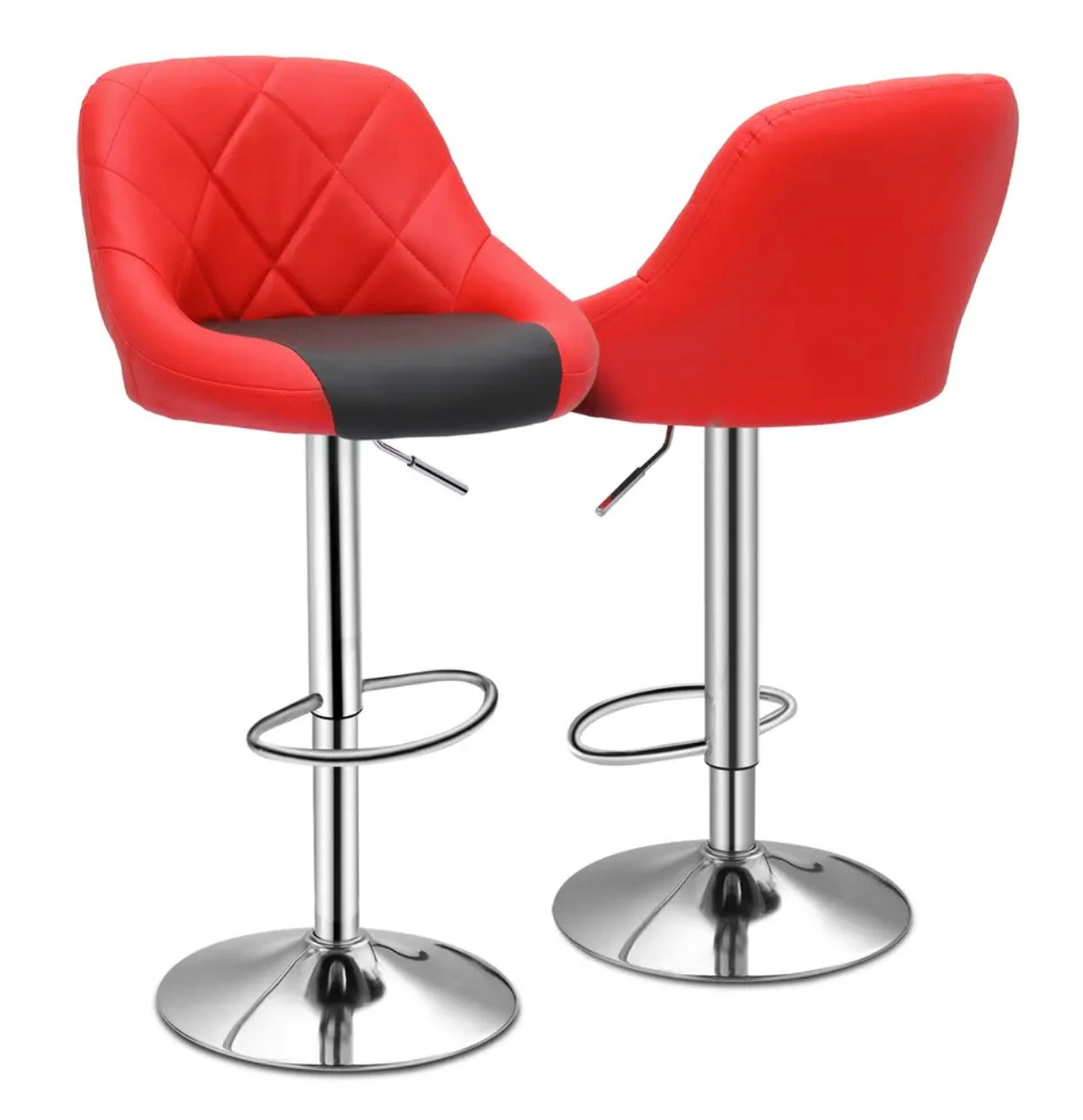 2 Red/Black Bar Stools