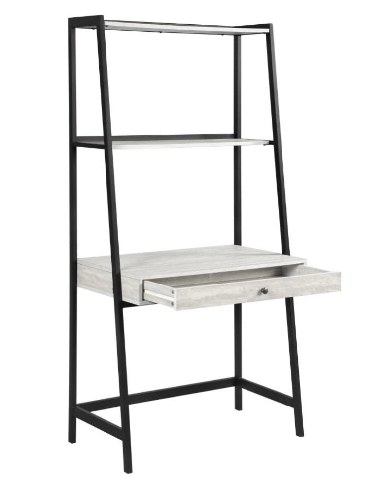 Pinckard 3-piece Ladder Desk Set Grey Stone Herringbone and Black 805801-S3