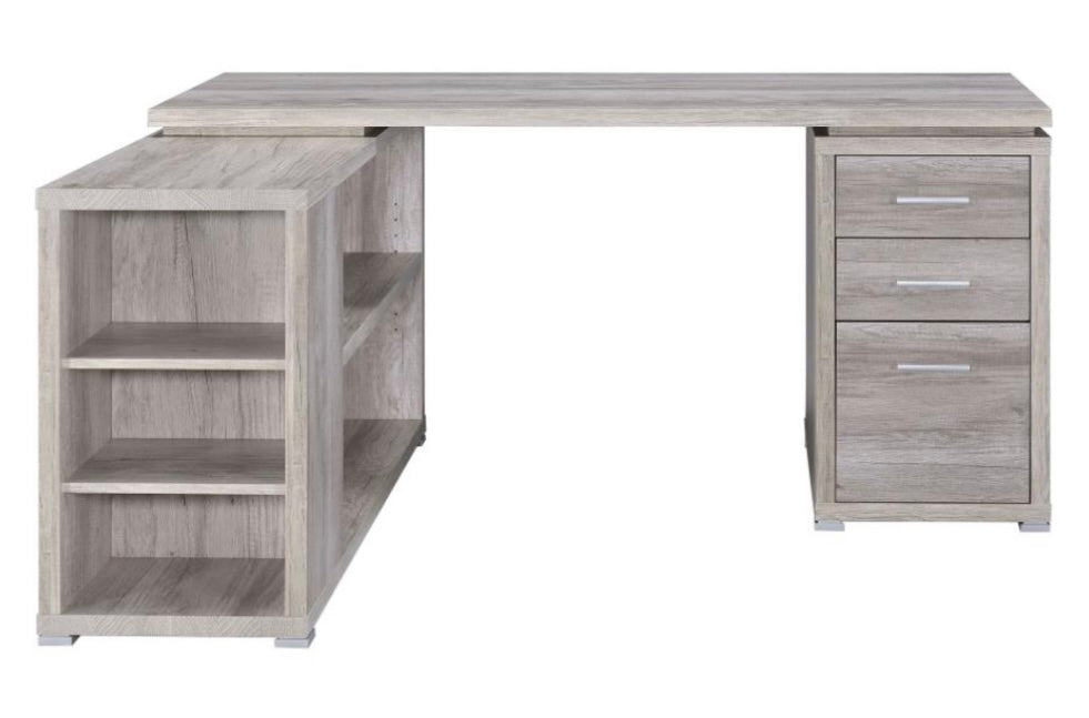 Yvette L-shape Office Desk Grey Driftwood 801516