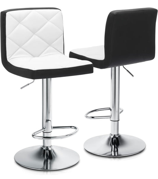 2 White/Black Bar Stools