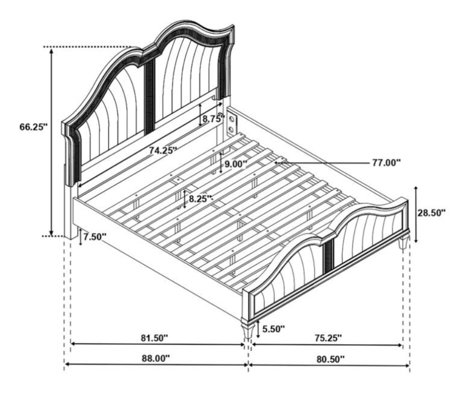 Evangeline Upholstered King Bed 223391KE