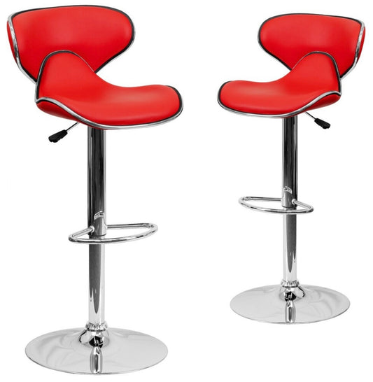 2 Red Bar Stools