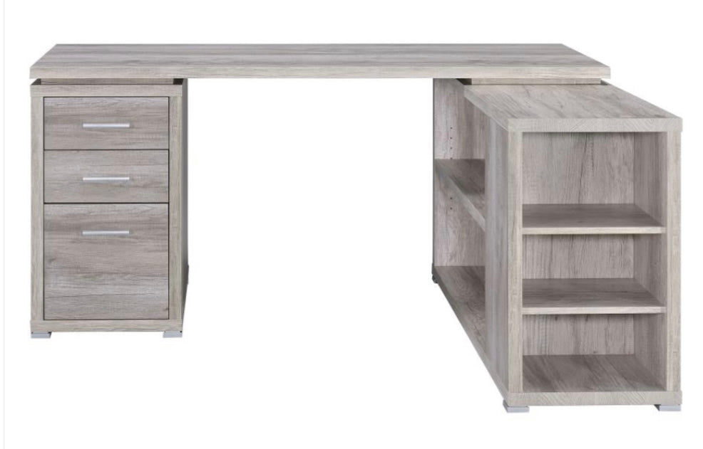 Yvette L-shape Office Desk Grey Driftwood 801516