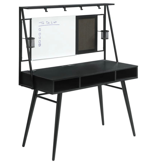 Jessie Writing Desk with USB Ports Black and Gunmetal 801404