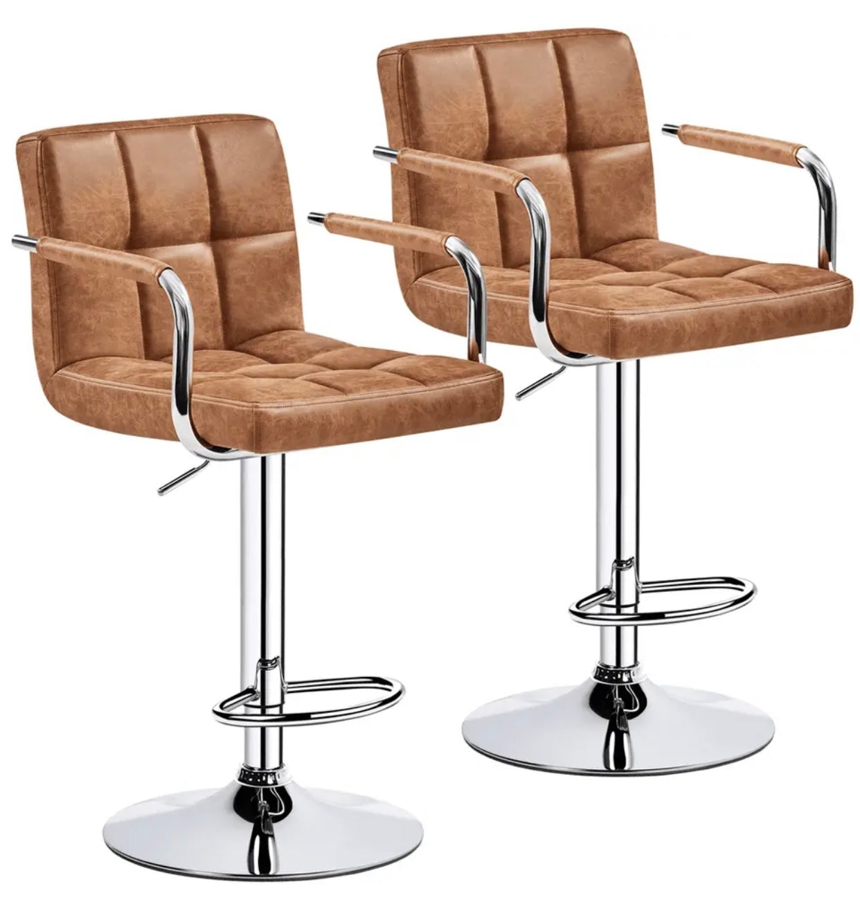 2 Retro Brown Bar Stools