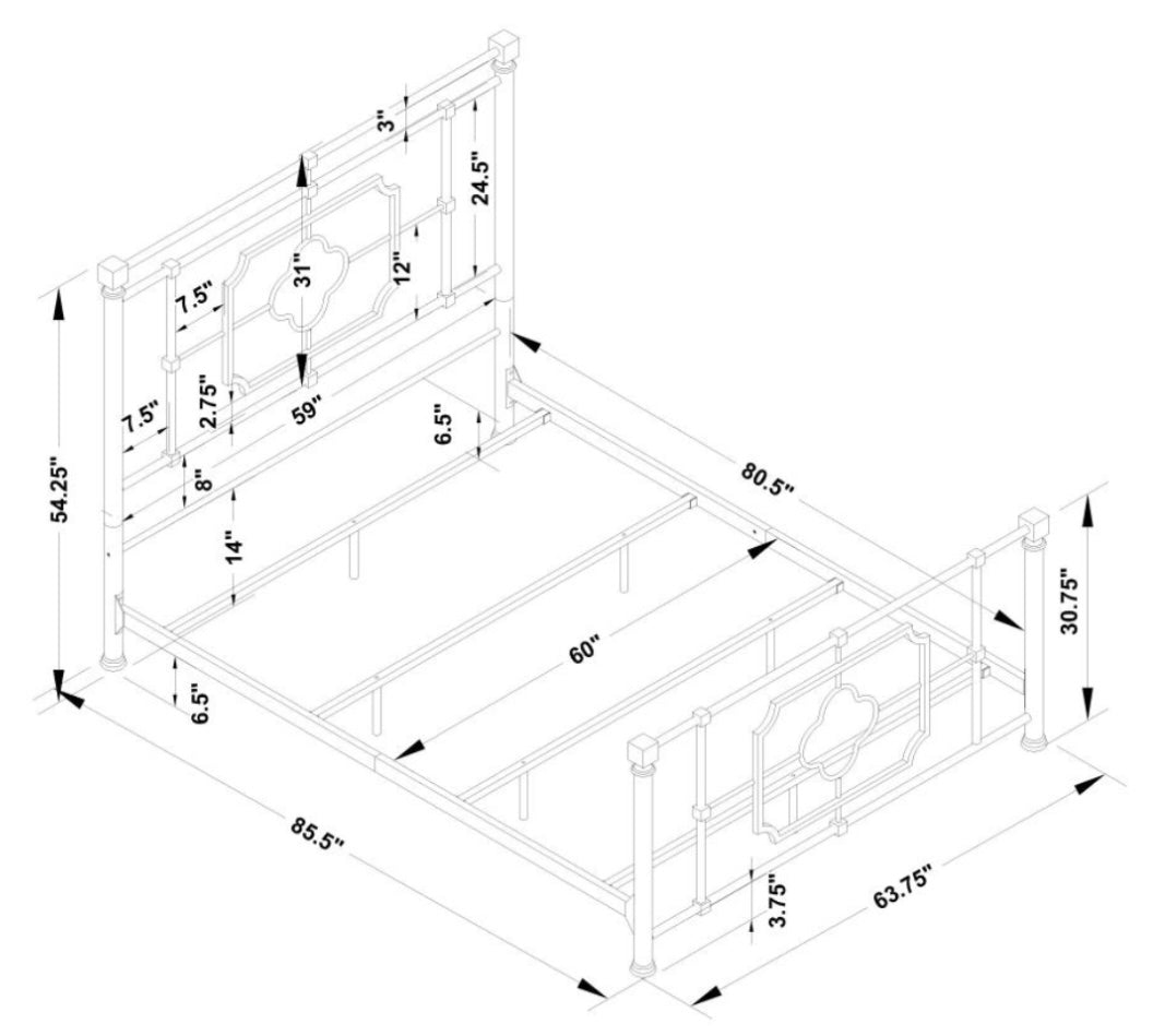 Paskay Metal Queen Bed 305766Q