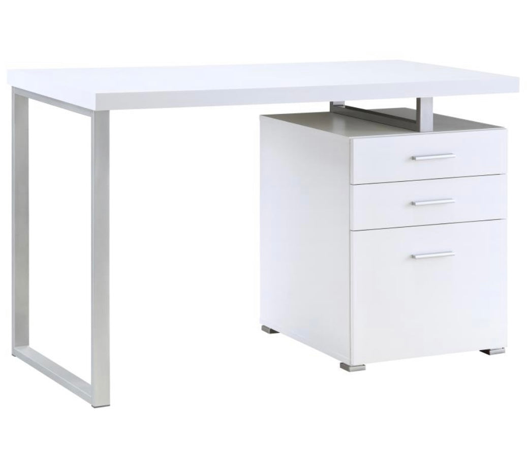 Brennan 3-drawer Office Desk White 800325