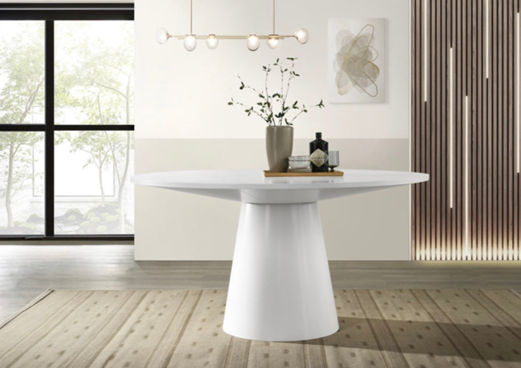 Jasper White 59" Round Dining Table 30017